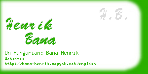 henrik bana business card